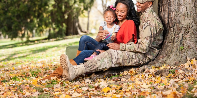 Loving Young Military Family at Park @istockphoto.com/avid_creative